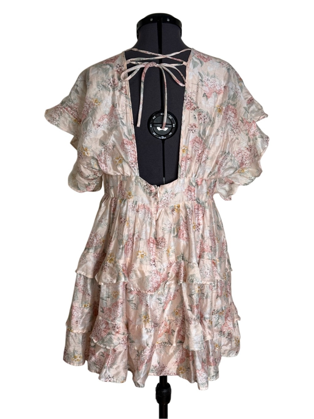 Lulu’s Easily in Love Blush Pink Floral Print Ruffled Tiered Mini Dress - Picture 5 of 8